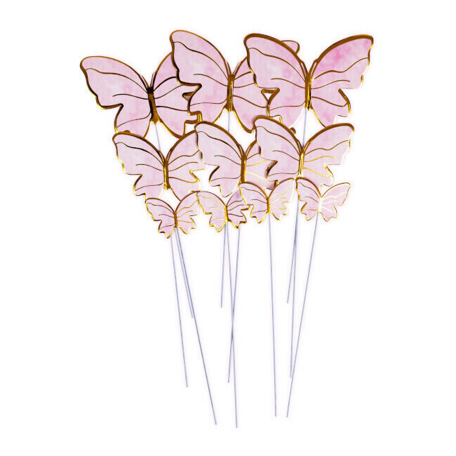 10 peças de decoração de bolo em forma de borboleta
