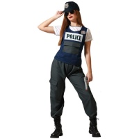 Fato de polícia urbana casual para mulher