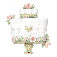 Balão bolo de casamento XL silhueta 104 cm - Qualatex