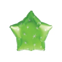 Balão Estrela com brilhos verdes 45cm - 1 peça