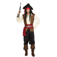 Fato de capitão de navio pirata para homem