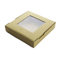 Caixa para biscoitos em kraft com janela 17,3 x 17,3 cm - Pastkolor