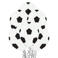 Balões de futebol em látex 30 cm - PartyDeco - 6 unidades