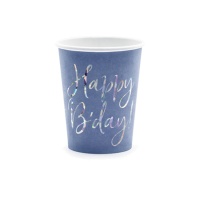 Copos Happy Birthday lilás 220 ml - 6 unid.