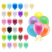 Balões de látex biodegradáveis metalizados de 30 cm - PartyDeco - 100 unidades