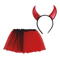 Conjunto de ghoul para criança com tutu e bandolete - 3 peças