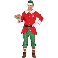 Fato de duende ajudante do Pai Natal para homem