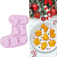 Molde de silicone para meias de Natal 24 cm