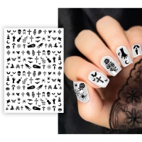 Autocolantes para unhas Wednesday Addams - 140 autocolantes