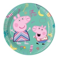 Pratos Peppa Pig e George 20 cm - 8 peças