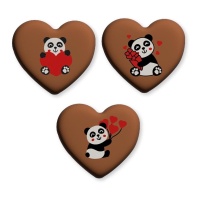 Panda Dia dos Namorados em chocolate de leite - Dekora - 54 unidades