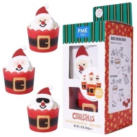 Conjunto de Decoração de Cupcakes Pai Natal - PME - 6 unidades