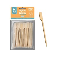 Espetos de bambu 10,5 cm cabo plano - 100 pcs.