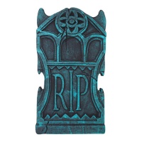 Lápide RIP azul antiquada 43 x 22 cm