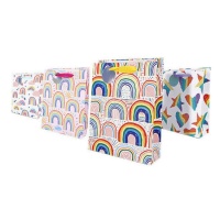 Saco de oferta de 42 x 32 x 11,5 cm com desenhos de arco-íris - 1 unid.