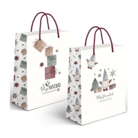 Saco de presente de Natal vintage 45 x 33 x 10 cm - 1 unid.