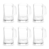 Caneca de cerveja 380 ml com pega - 6 unid.