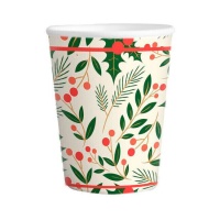 Copos de Natal Holly Blossom 266 ml - 6 unid.