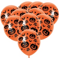 Balões de Látex Abóbora Halloween 30cm - 10 pcs.