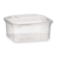 Tupperware de plástico retangular de 500 ml com tampa e tampa com fecho