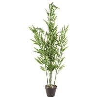 Planta artificial de bambu com vaso preto 1,30 m