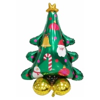 Balão árvore de Natal com base metálica 95 cm