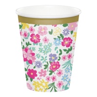 Copos florais de 266 ml - 8 unid.