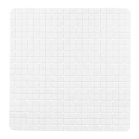 Tapete de duche antiderrapante axadrezado branco 50,3 X 50,3 cm