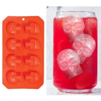 Molde de silicone para cubos de caveira 22 x 12 cm - 8 cavidades