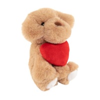 Peluche cão com coração vermelho 15 cm