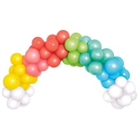 Guirlanda de balões arco-íris 2,5m - 40 unidades