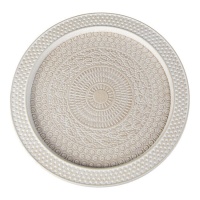 Tabuleiro decorativo com rebordo circular 30 cm - DCasa