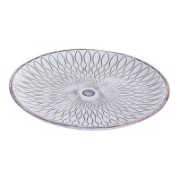 Tabuleiro circular decorativo em conserva natural 40 cm - DCasa