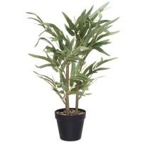 Planta artificial bambu com vaso preto 20 x 50 cm