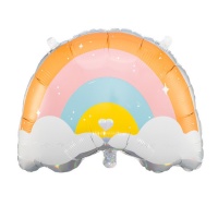Balão silhueta arco-íris com nuvens 60 x 50 cm - Partydeco