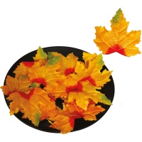 Folhas decorativas cor de laranja 9 a 10 cm - 24 unid.