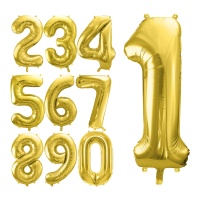 Balão número dourado 72 cm - PartyDeco