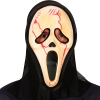 Máscara de assassino Bloody Scream com capuz