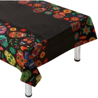 Toalha de mesa de caveira mexicana 1,83 x 1,32 cm