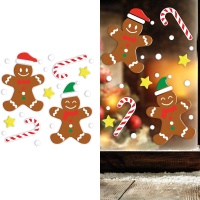 Autocolante para janela em gel Gingerbread decoração