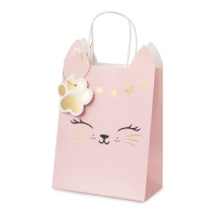 Saco de oferta para gato cor-de-rosa 27,5 x 18 x 10,5 cm