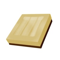 Caixa dourada média para chocolates 14,5 x 14,5 x 3,5 cm - Pastkolor