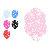 Balões de látex com pintas brancas 30 cm - PartyDeco - 50 unidades