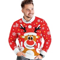 Camisola de Natal de rena para homem