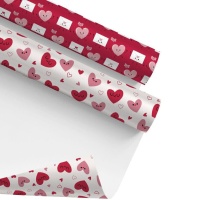 Papel de embrulho de amor com envelope 2,00 x 0,7 m - 1 peça