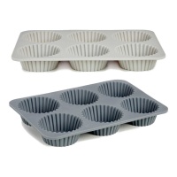 Molde de silicone para cupcakes 26 x 17 x 17 x 3 cm sortido - 6 cavidades