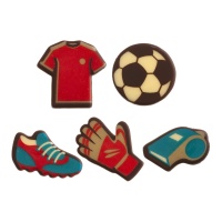 Figuras de futebol em chocolate branco - Dekora - 50 unid.