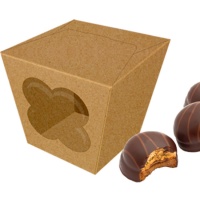 Caixa kraft para bolachas e chocolates 9,5 x 9,5 x 8 cm - Pastkolor - 1 unid.