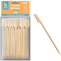 Espetos de bambu 13,5 cm cabo plano - 100 pcs.