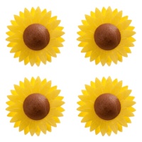 Flores de bolacha de girassol 4,5 cm - Dekora - 150 unidades